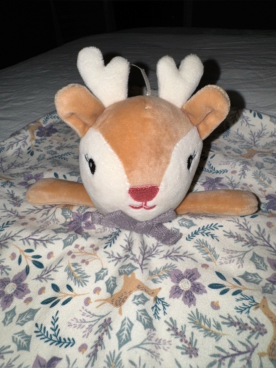 Suzhao Other - Plush Deer Head Lovey Tan and White with Purple Bow